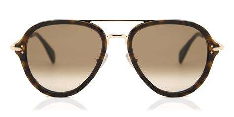 Celine CL41374/S Drop ANT/9J Sunglasses in Tortoise/Gold 